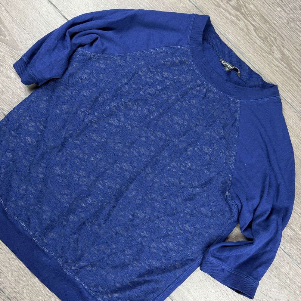 Victoria's Secret Women's Pullover Floral Lace Sweater Blue Size Large